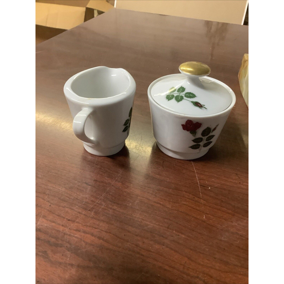 Vintage Winterling Rose Sugar and Creamer China Marktleuthen Bavaria - Picture 4 of 11